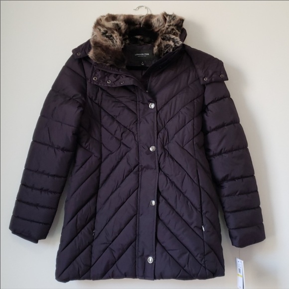 London Fog Black Puffer Coat - Picture 4 of 5